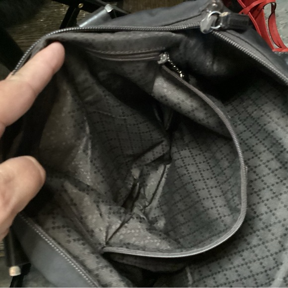 Gucci chocolate brown nylon and leather shoulder bag with silver hardware - Picture 6 of 15